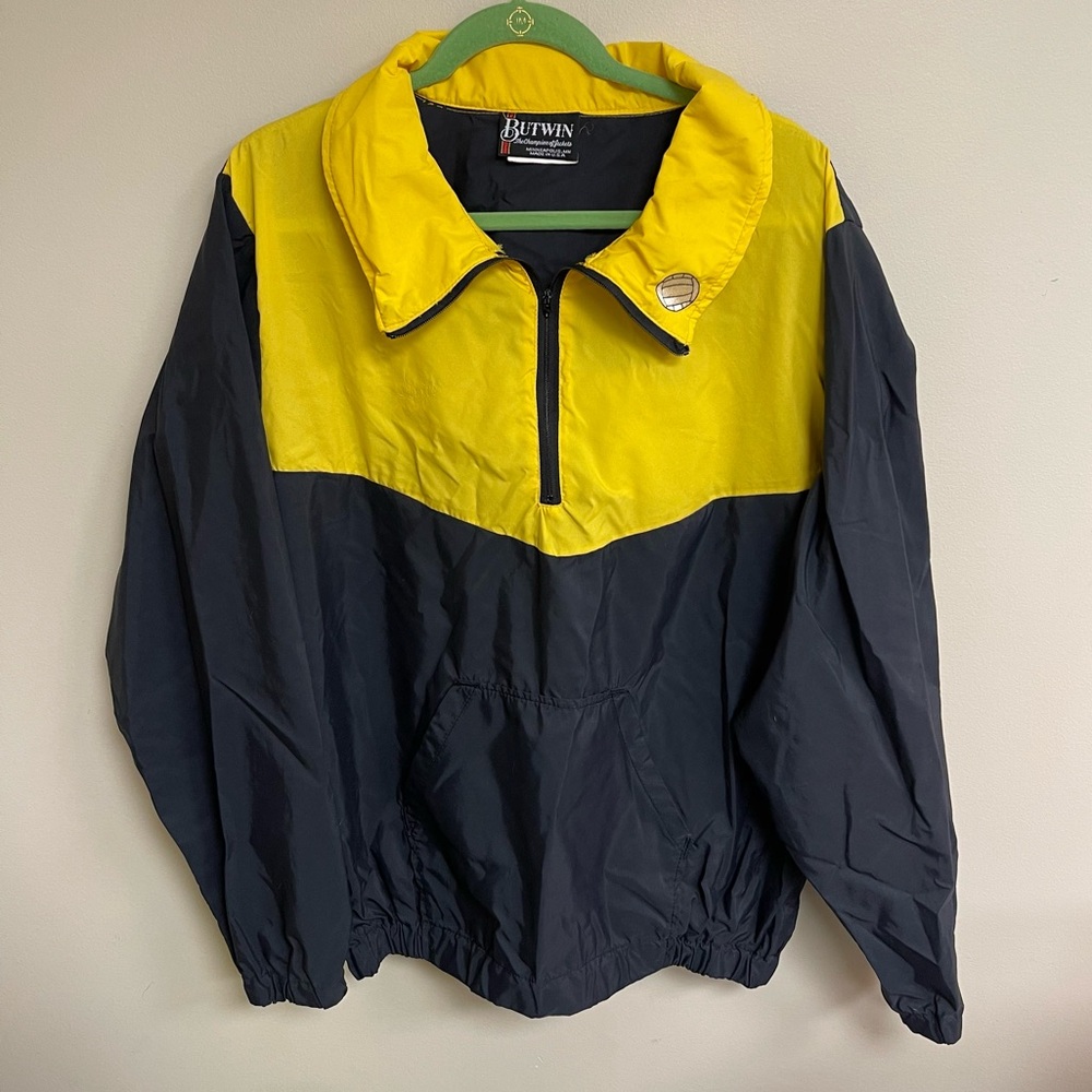 Vintage Butwin Size L 1/4 Zip Windbreaker Burnsville Volleyball Made In The USA